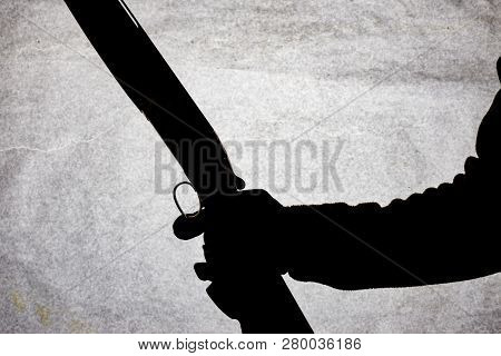 Classic Double-barrell Smooth-bore Hunting Rifle Isolated On White Background In Man Hand