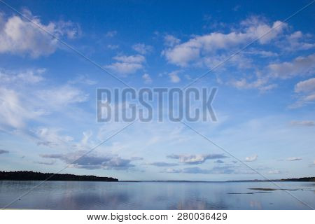 View Of Fjord And Meadows Near Holbaek, Denmark