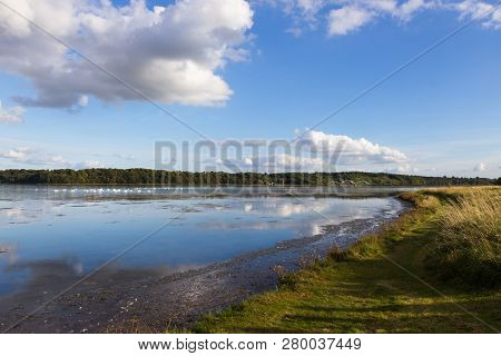 View Of Fjord And Meadows Near Holbaek, Denmark