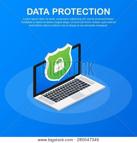 Data Protection, Privacy, And Internet Security. Vector Stock Illustration.