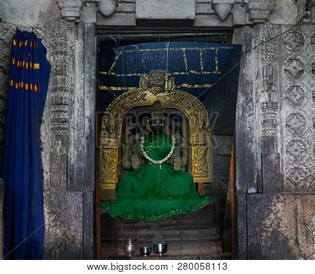 Belur, Karnataka, India - November 2, 2013: Chennakeshava Temple. Statue Devi Ranganayaki In Andal S