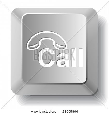 Hotline. Vector computer key.