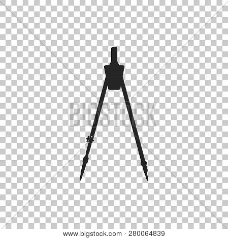 Drawing Compass Icon Isolated On Transparent Background. Compasses Sign. Drawing And Educational Too
