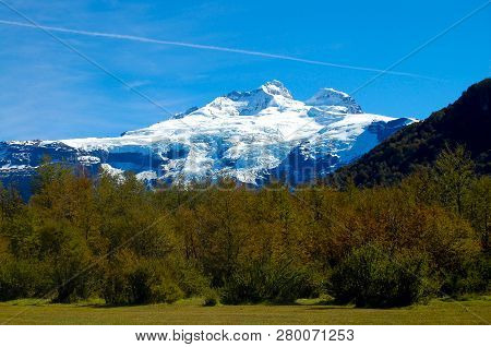 Snow Capped Mount Tronador - Patagonia Region