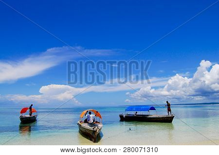 White Sand Beach In Zanzibar - Tanzania