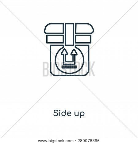 Side Up Icon In Trendy Design Style. Side Up Icon Isolated On White Background. Side Up Vector Icon 
