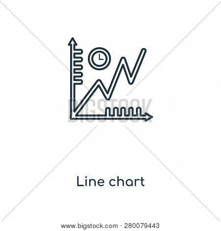 Line Chart Icon In Trendy Design Style. Line Chart Icon Isolated On White Background. Line Chart Vec