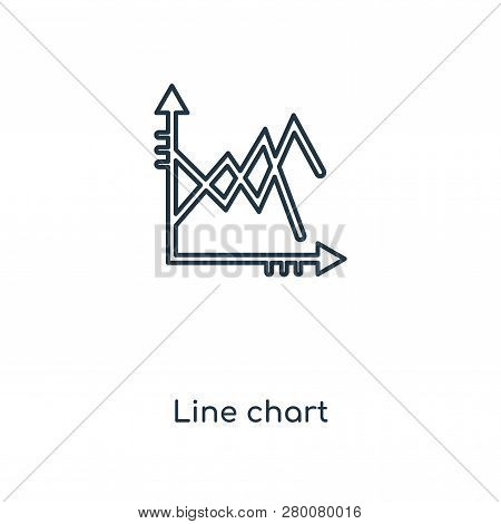 Line Chart Icon In Trendy Design Style. Line Chart Icon Isolated On White Background. Line Chart Vec