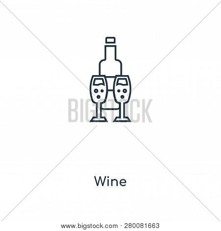 Wine Icon In Trendy Design Style. Wine Icon Isolated On White Background. Wine Vector Icon Simple An