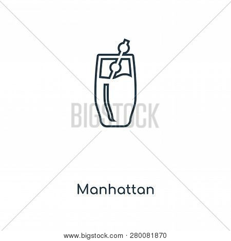 Manhattan Icon In Trendy Design Style. Manhattan Icon Isolated On White Background. Manhattan Vector