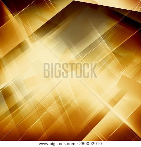 Geometric Striped Ornament. Modern Stylish Texture. Gold Linear Braids. Trendy Gold Glitter Texture