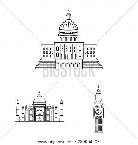 Vector Illustration Of Building And City Sign. Set Of Building And Business Stock Vector Illustratio