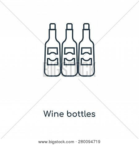 Wine Bottles Icon In Trendy Design Style. Wine Bottles Icon Isolated On White Background. Wine Bottl