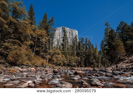 Typical View Of The Yosemite National Park - El Capitan, Tunnel View, Bridalveil Fall, Half Done