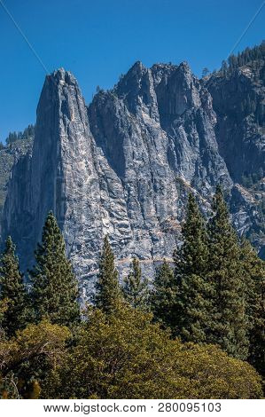 Typical View Of The Yosemite National Park - El Capitan, Tunnel View, Bridalveil Fall, Half Done