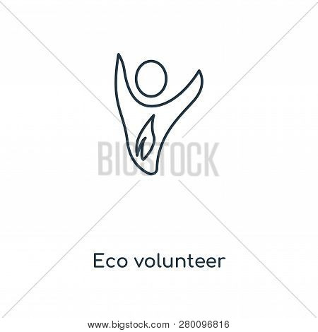 Eco Volunteer Icon In Trendy Design Style. Eco Volunteer Icon Isolated On White Background. Eco Volu
