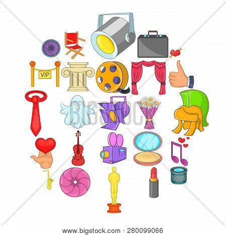 Gaiety Icons Set. Cartoon Set Of 25 Gaiety Icons For Web Isolated On White Background