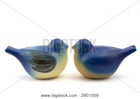 Couple de Pigeons de porcelaine