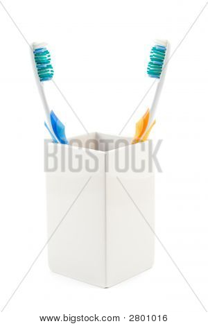 Brosses à dents en coupe