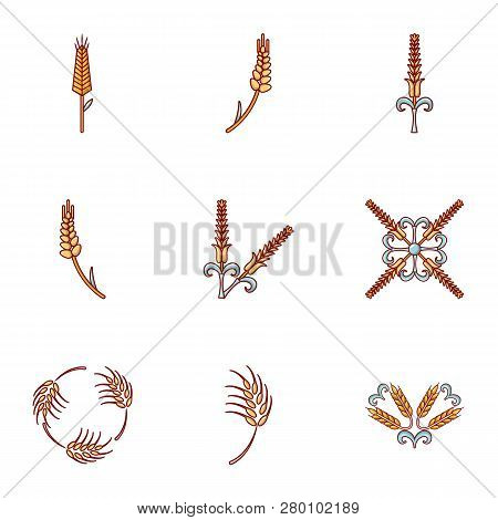 Grit Icons Set. Cartoon Set Of 9 Grit Icons For Web Isolated On White Background