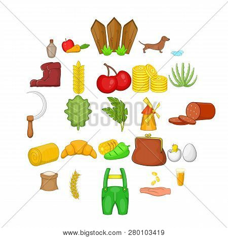 Bowery Icons Set. Cartoon Set Of 25 Bowery Icons For Web Isolated On White Background