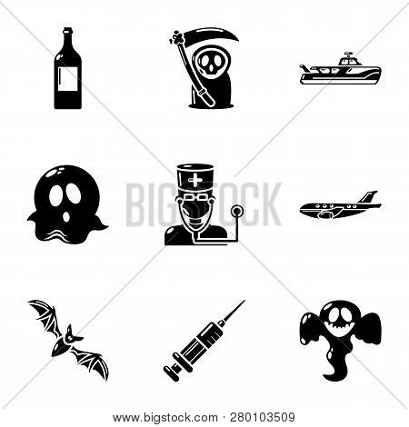 Spook Icons Set. Simple Set Of 9 Spook Icons For Web Isolated On White Background