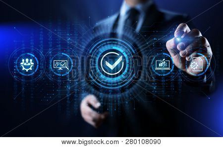 Quality Standards Iso Assurance Control Business Technology Concept.