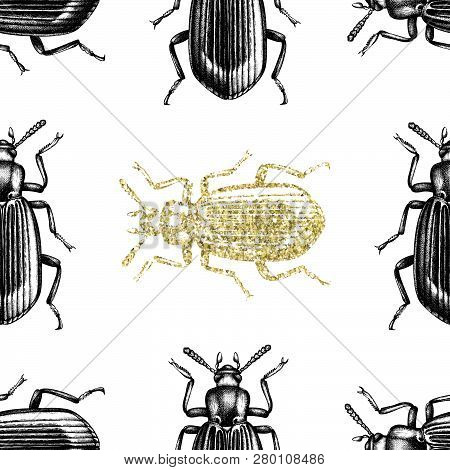 Darkling Beetle Pattern Gold