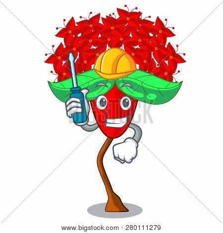 Automotive Flower Ixora Isolated With The Mascot