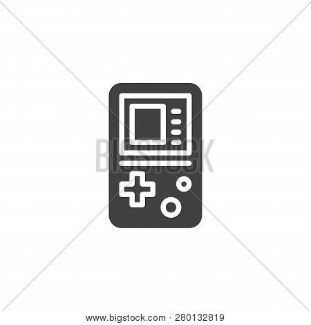 Portable Video Game Console Vector Icon. Filled Flat Sign For Mobile Concept And Web Design. Handhel