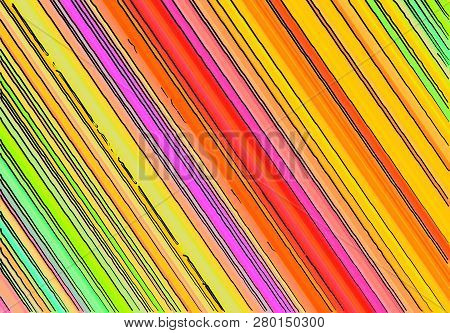 Modern Mulricolored Diagonal Line Pattern, Sketch Style