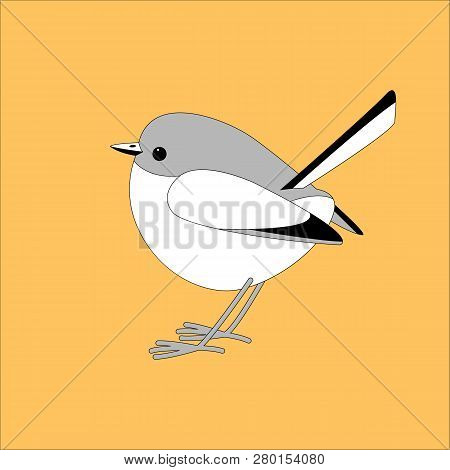 Eastern Bluebird  ,vector Illustration ,lining Draw ,profile View