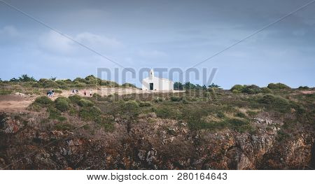 La Meule, France - September 18, 2018: Tourists Visiting The Surroundings Of La Meule Chapel Near Th