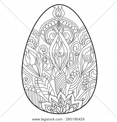 Coloring Book  Anti Stress .egg. Easter. Colour Therapy.