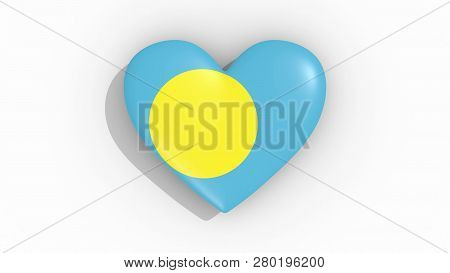 Heart In Colors Flag Of Palau 3d Rendering