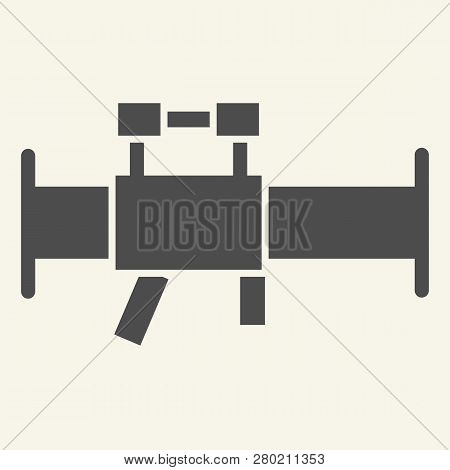 Bazooka Solid Icon. Rocket Launcher Vector Illustration Isolated On White. Weapon Glyph Style Design