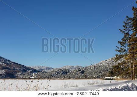 Abant / Bolu / Turkey, Winter Snow Landscape. Travel Concept Photo.