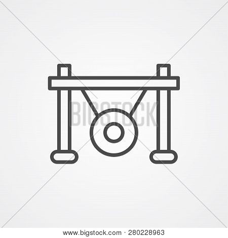 Gong Icon Vector, Filled Flat Sign, Solid Pictogram Isolated On White. Symbol, Logo Illustration.