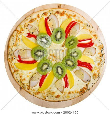pizza met mushroomsisolated op witte achtergrond