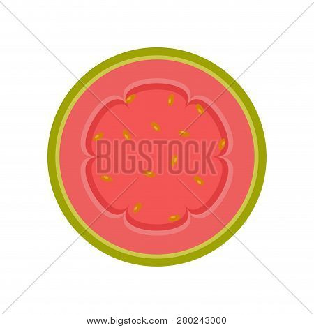 Isolated Cut Guayaba Image. Vector Illustration Design
