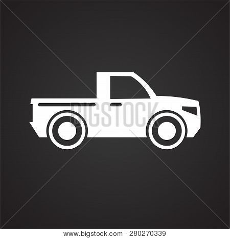Car Icon On Black Background For Graphic And Web Design, Modern Simple Vector Sign. Internet Concept