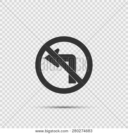 Do Not Turn Left Traffic Sign On Transparent Background