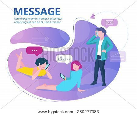 Message. Business People Concept