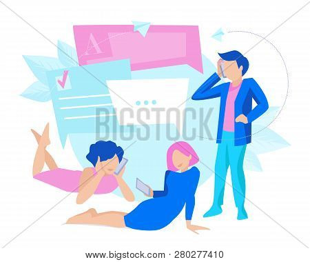 Message. Business People Concept