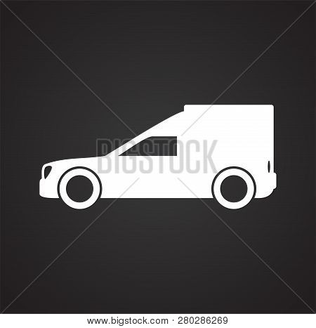 Automobile Icon On Black Background For Graphic And Web Design, Modern Simple Vector Sign. Internet 