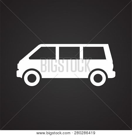 Automobile Icon On Black Background For Graphic And Web Design, Modern Simple Vector Sign. Internet 