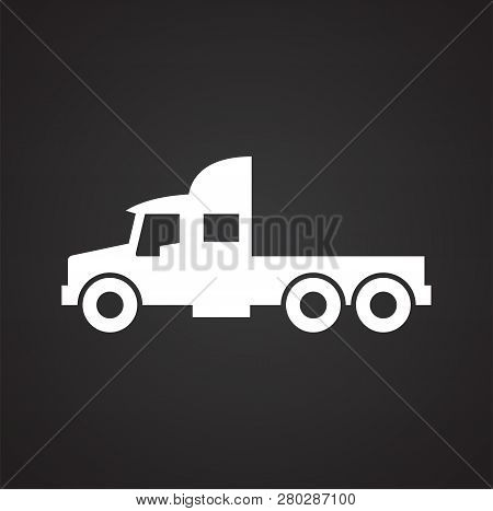 Automobile Icon On Black Background For Graphic And Web Design, Modern Simple Vector Sign. Internet 