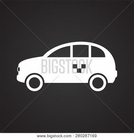 Automobile Icon On Black Background For Graphic And Web Design, Modern Simple Vector Sign. Internet 