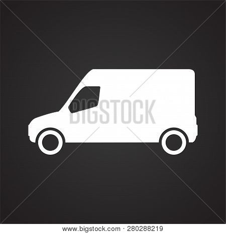 Automobile Icon On Black Background For Graphic And Web Design, Modern Simple Vector Sign. Internet 