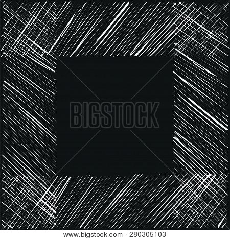 Hand Drawn Grunge Strokes Vector Texture Frame